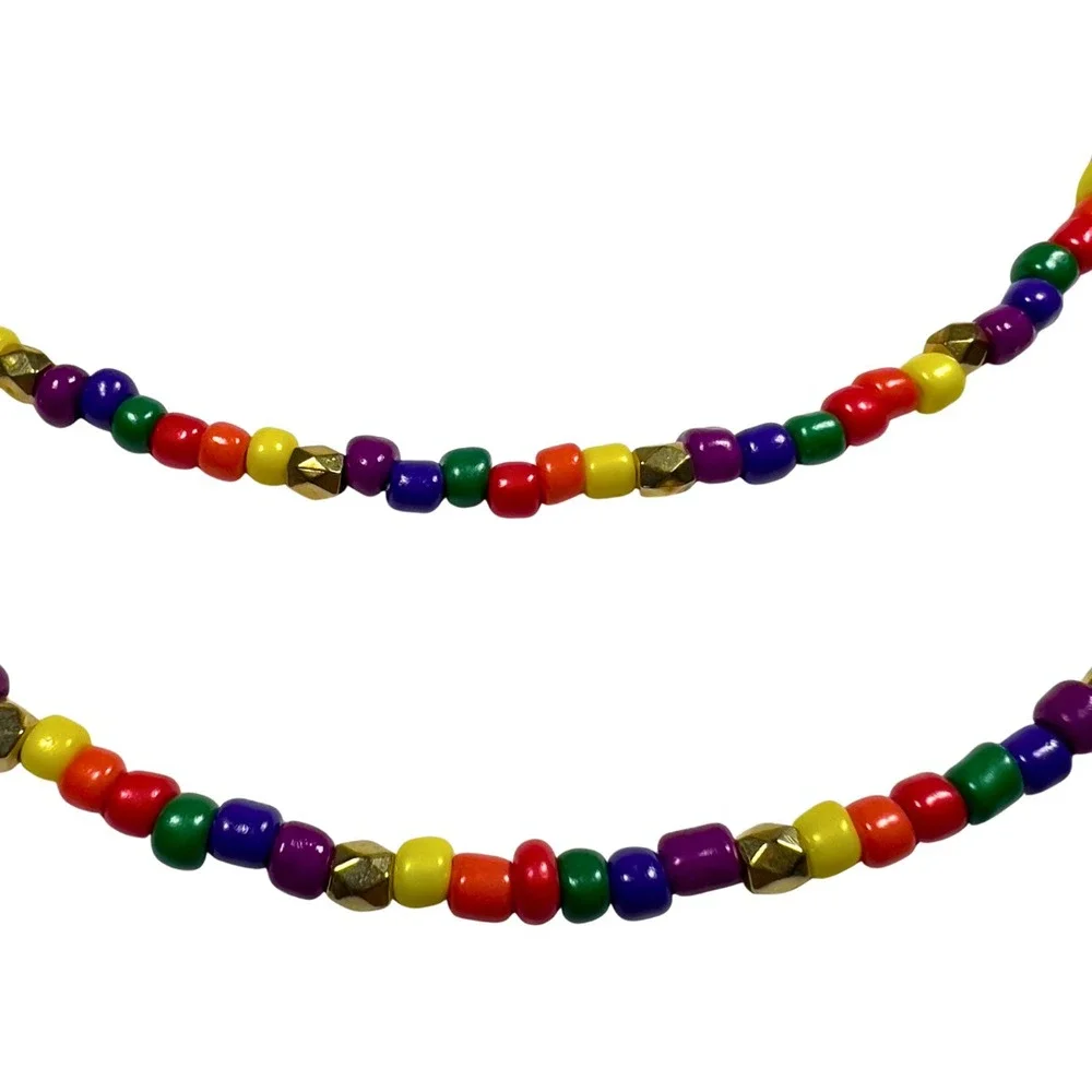 Handmade Multicolor Seed‎ Bead Choker Necklace Lobster Clasp Boho Beach 15
